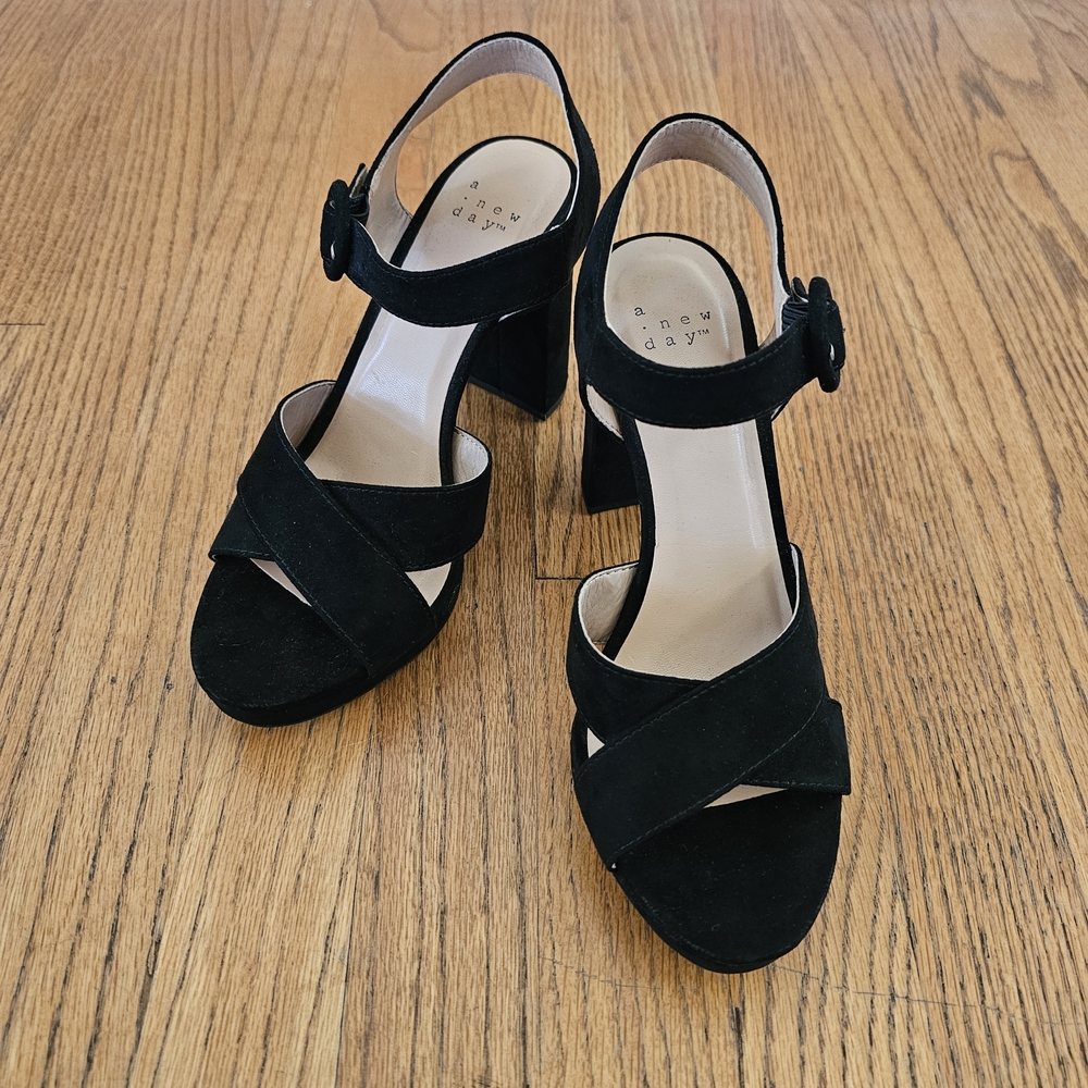 a new day Black Strappy Heels